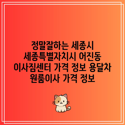 정말잘하는 세종시 세종특별자치시 어진동 이사짐센터 가격 정보 용달차 원룸이사 가격 정보