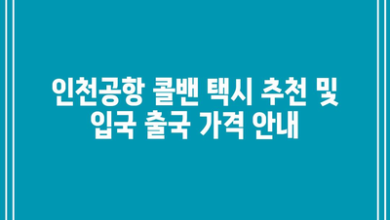 인천공항 콜밴 택시 추천 및 입국 출국 가격 안내