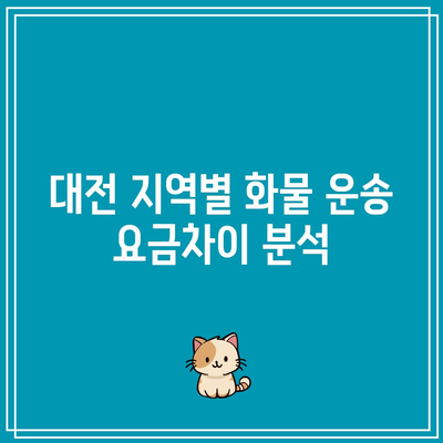 대전 지역별 화물 운송 요금차이 분석