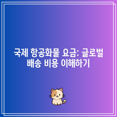 국제 항공화물 요금: 글로벌 배송 비용 이해하기