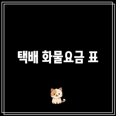 택배 화물요금 표