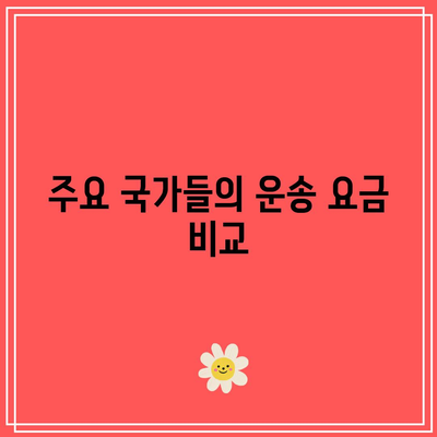 유럽 지역별 화물 운송 요금 비교