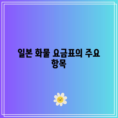 화물차 적재함 규격, 적재 중량, 일본 화물 요금표