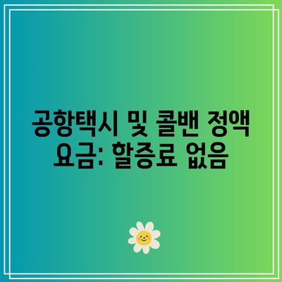 공항택시 및 콜밴 정액 요금: 할증료 없음