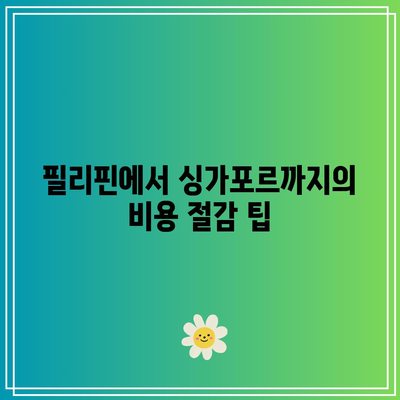 필리핀-싱가포르 간 동남아 화물 운송 가격