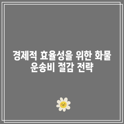 화물 운송비 지역별 차이 및 경제적 효율성 분석