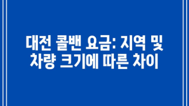 대전 콜밴 요금: 지역 및 차량 크기에 따른 차이