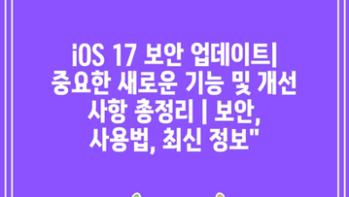 iOS 17 보안 업데이트| 중요한 새로운 기능 및 개선 사항 총정리 | 보안, 사용법, 최신 정보”