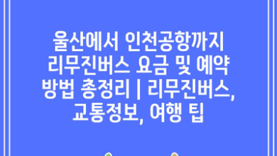 울산에서 인천공항까지 리무진버스 요금 및 예약 방법 총정리 | 리무진버스, 교통정보, 여행 팁