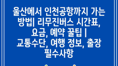 울산에서 인천공항까지 가는 방법| 리무진버스 시간표, 요금, 예약 꿀팁 | 교통수단, 여행 정보, 출장 필수사항