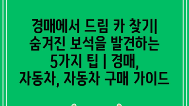 경매에서 드림 카 찾기| 숨겨진 보석을 발견하는 5가지 팁 | 경매, 자동차, 자동차 구매 가이드