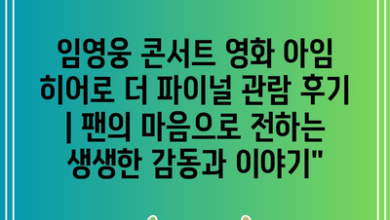 임영웅 콘서트 영화 아임 히어로 더 파이널 관람 후기 | 팬의 마음으로 전하는 생생한 감동과 이야기”