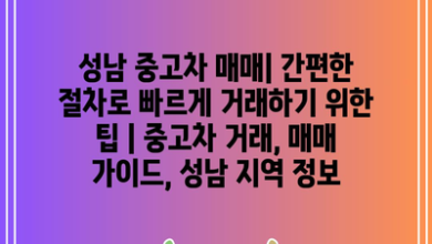 성남 중고차 매매| 간편한 절차로 빠르게 거래하기 위한 팁 | 중고차 거래, 매매 가이드, 성남 지역 정보