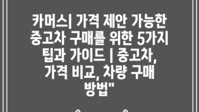 카머스| 가격 제안 가능한 중고차 구매를 위한 5가지 팁과 가이드 | 중고차, 가격 비교, 차량 구매 방법”