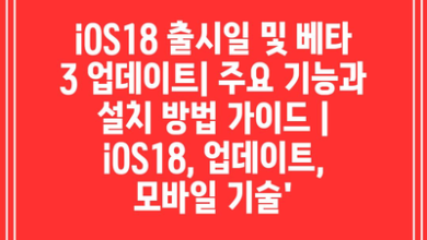 iOS18 출시일 및 베타 3 업데이트| 주요 기능과 설치 방법 가이드 | iOS18, 업데이트, 모바일 기술’