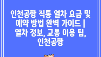 인천공항 직통 열차 요금 및 예약 방법 완벽 가이드 | 열차 정보, 교통 이용 팁, 인천공항