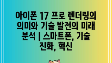 아이폰 17 프로 렌더링의 의미와 기술 발전의 미래 분석 | 스마트폰, 기술 진화, 혁신