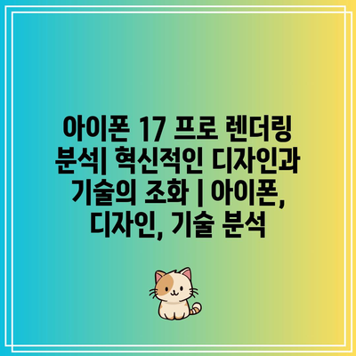 아이폰 17 프로 렌더링 분석| 혁신적인 디자인과 기술의 조화 | 아이폰, 디자인, 기술 분석