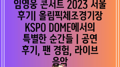 임영웅 콘서트 2023 서울 후기| 올림픽체조경기장 KSPO DOME에서의 특별한 순간들 | 공연 후기, 팬 경험, 라이브 음악