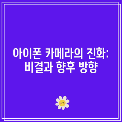 아이폰 카메라의 진화: 비결과 향후 방향