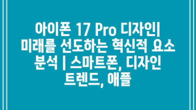 아이폰 17 Pro 디자인| 미래를 선도하는 혁신적 요소 분석 | 스마트폰, 디자인 트렌드, 애플