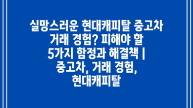 실망스러운 현대캐피탈 중고차 거래 경험? 피해야 할 5가지 함정과 해결책 | 중고차, 거래 경험, 현대캐피탈