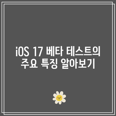 iOS 17 베타 버전의 새로운 기능과 업데이트 출시일 정리 | iOS 17, 베타 테스트, 기능 소개