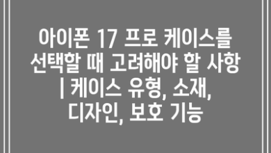 아이폰 17 프로 케이스를 선택할 때 고려해야 할 사항 | 케이스 유형, 소재, 디자인, 보호 기능