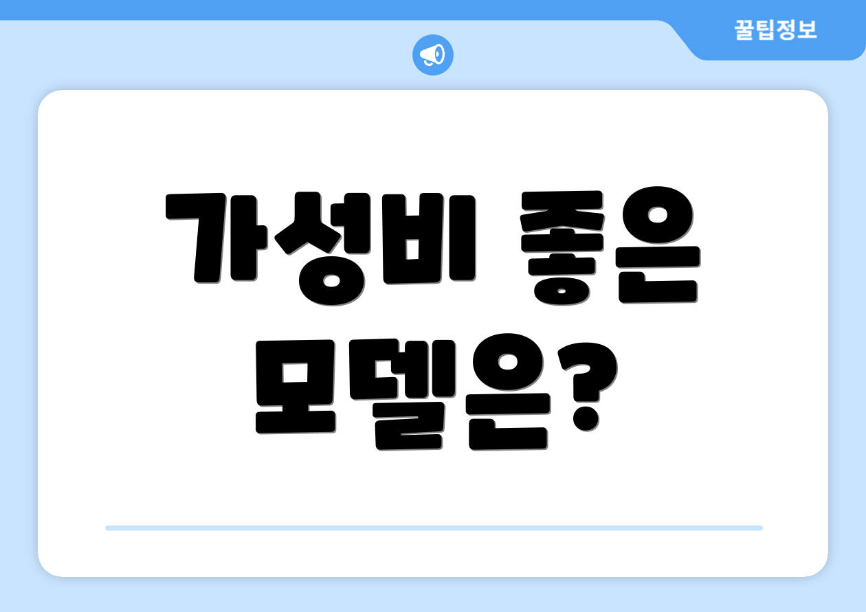 가성비 좋은 모델은?