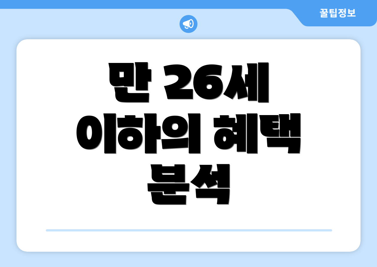 만 26세 이하의 혜택 분석