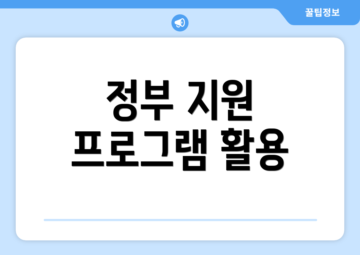 정부 지원 프로그램 활용