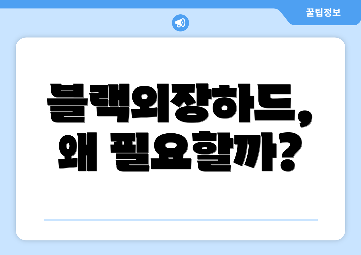 블랙외장하드, 왜 필요할까?
