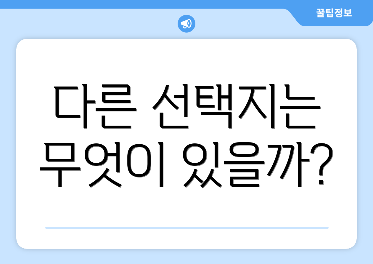다른 선택지는 무엇이 있을까?