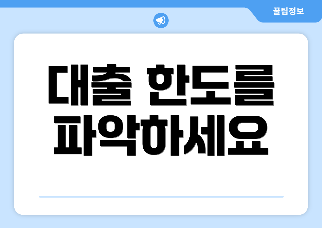 대출 한도를 파악하세요
