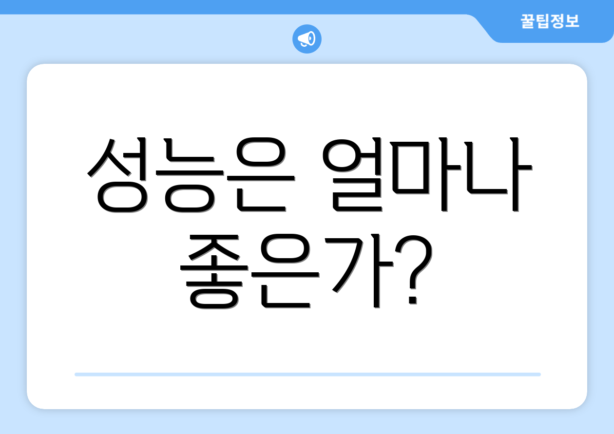 성능은 얼마나 좋은가?