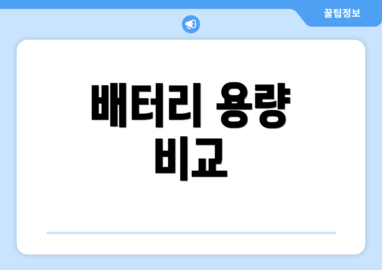 배터리 용량 비교