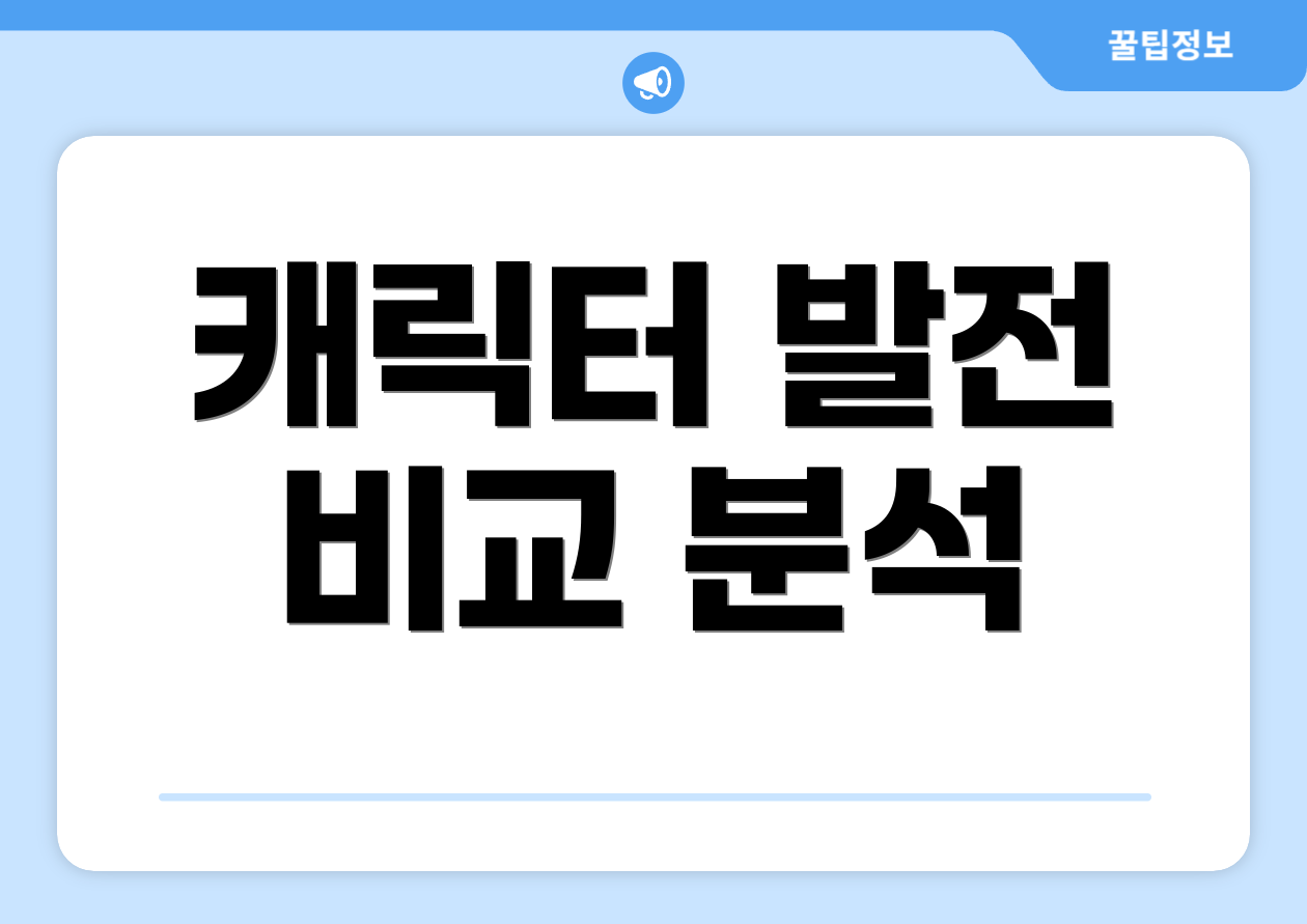 캐릭터 발전 비교 분석