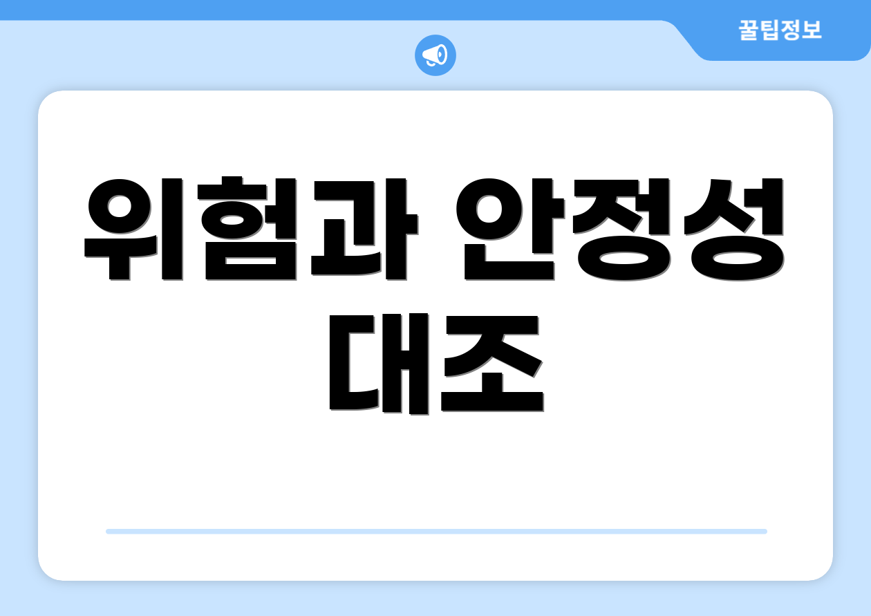 위험과 안정성 대조