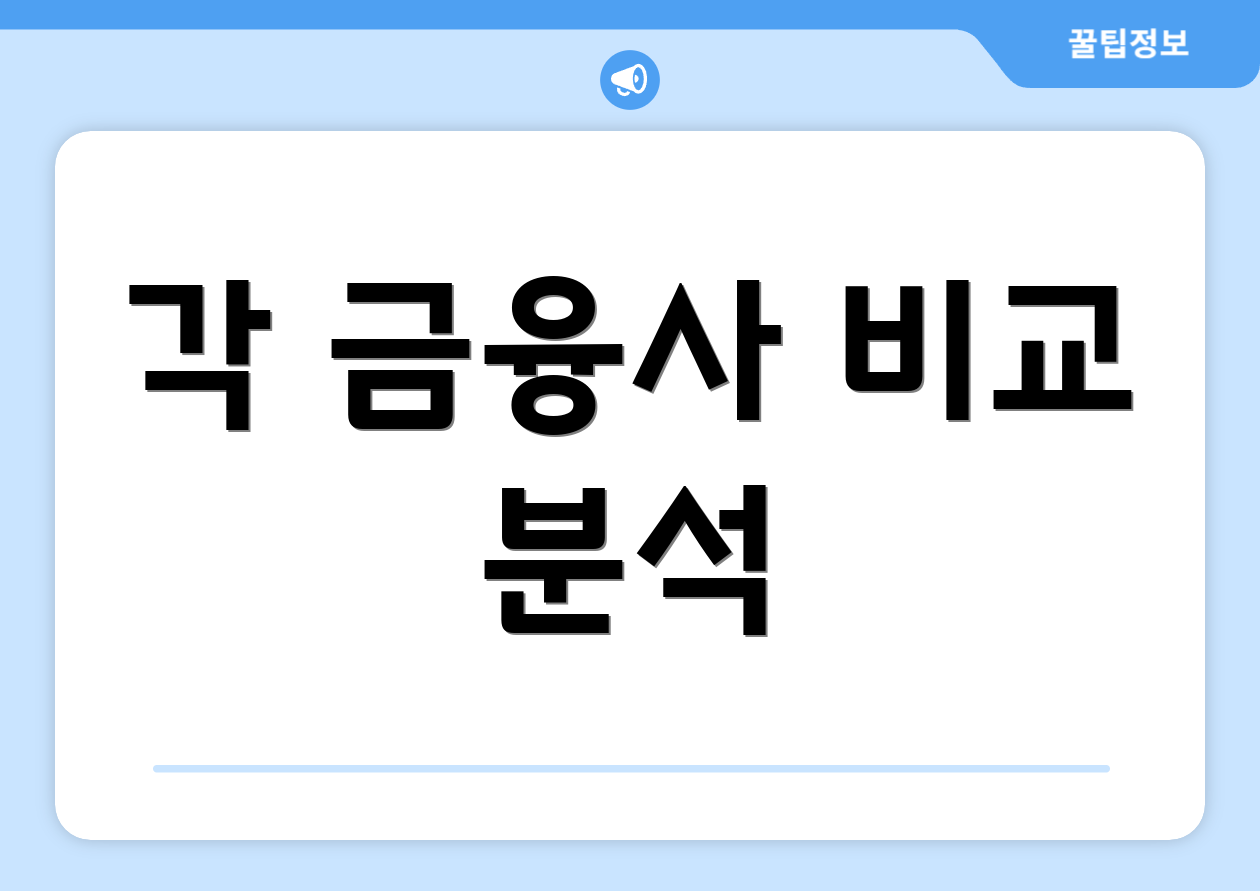 각 금융사 비교 분석