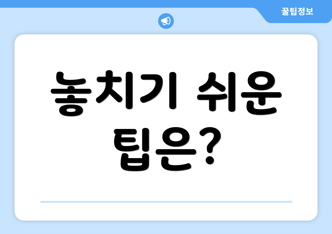 놓치기 쉬운 팁은?
