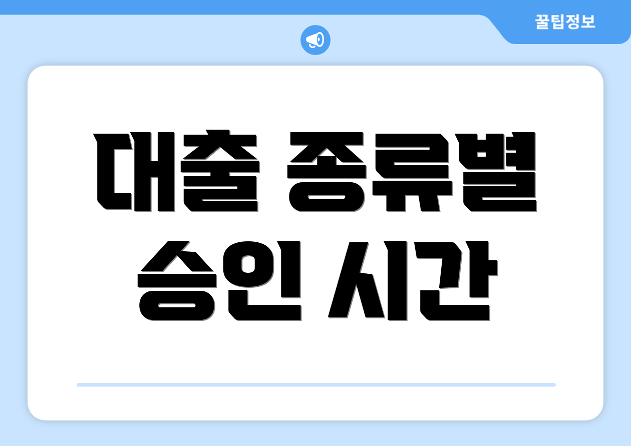 대출 종류별 승인 시간