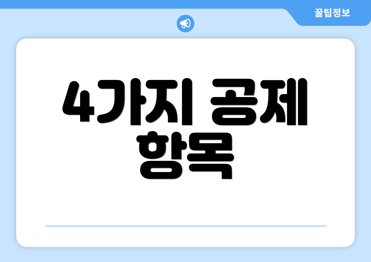 4가지 공제 항목