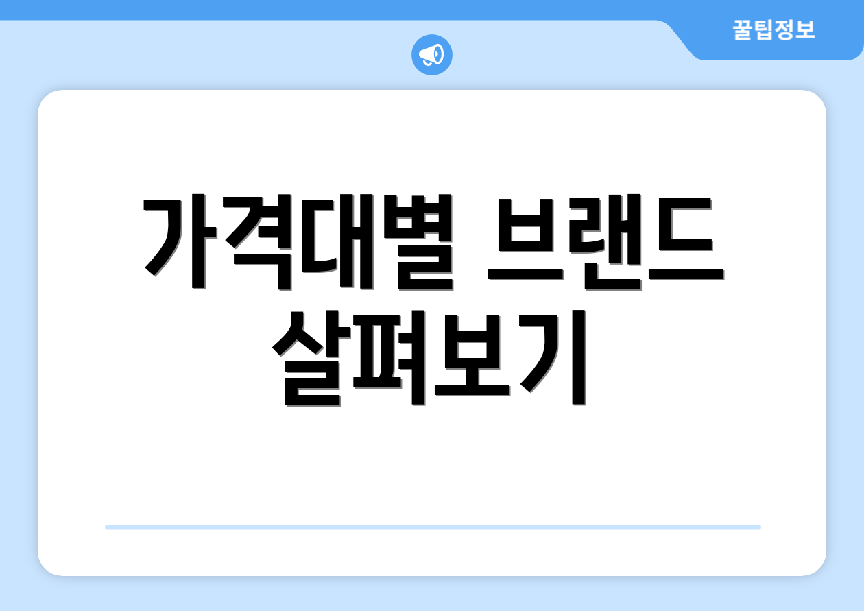 가격대별 브랜드 살펴보기