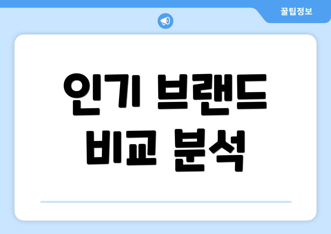 인기 브랜드 비교 분석