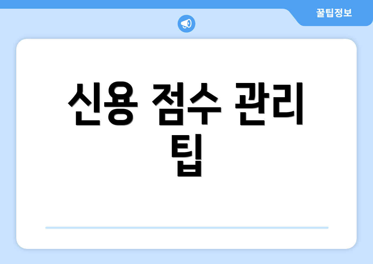 신용 점수 관리 팁