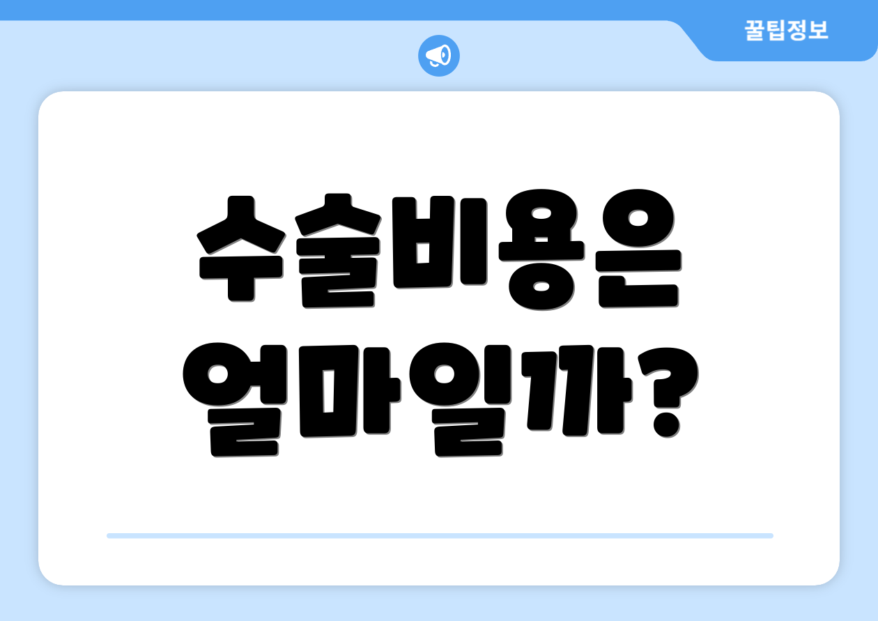 수술비용은 얼마일까?
