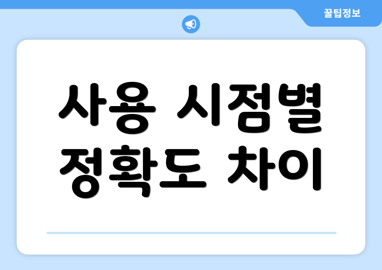 사용 시점별 정확도 차이
