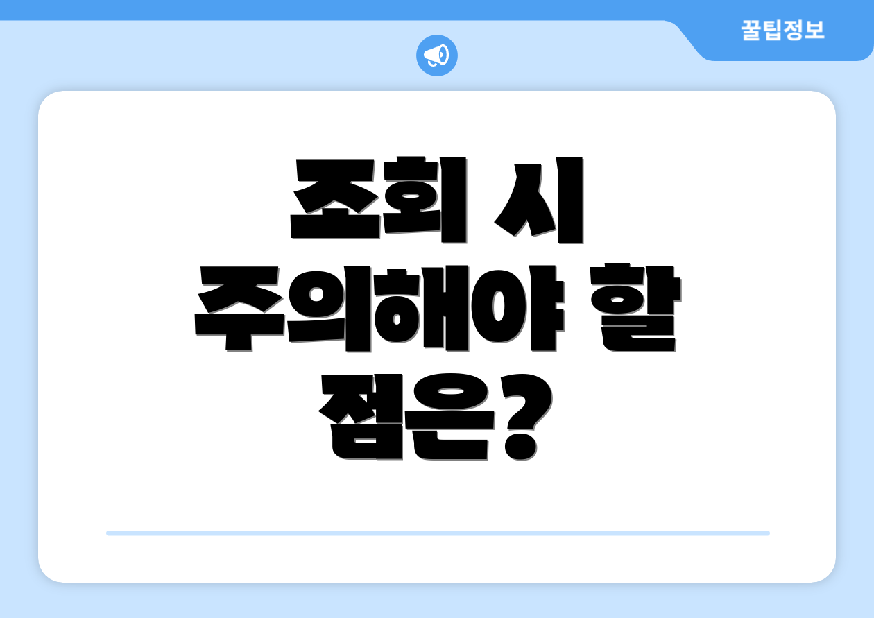조회 시 주의해야 할 점은?