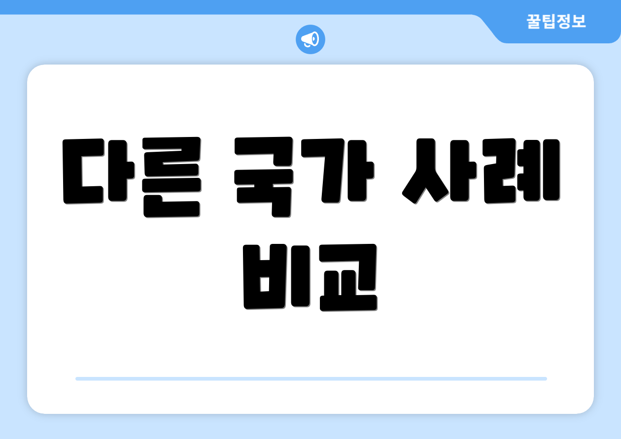 다른 국가 사례 비교