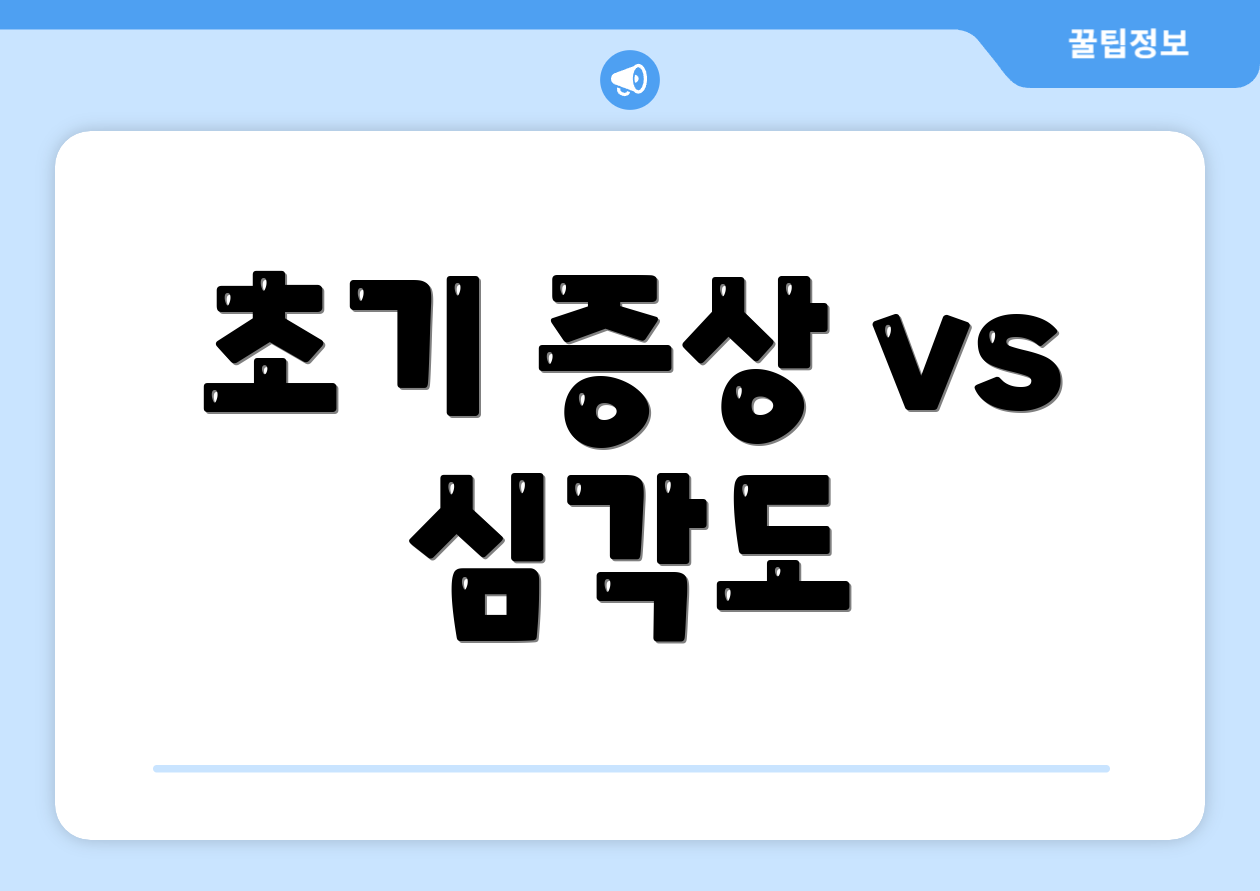 초기 증상 vs 심각도